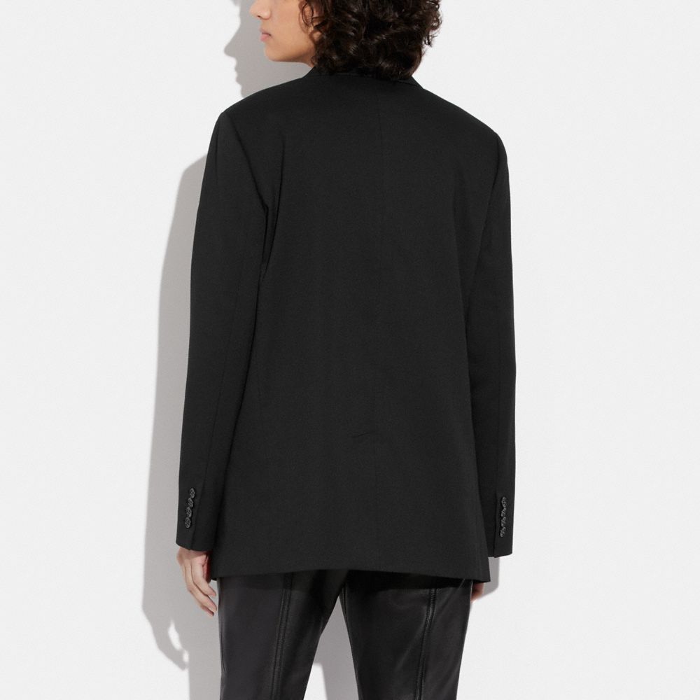 Black Women COACH® Relaxed Blazer With Signature Lining Coat | NZ HAP396