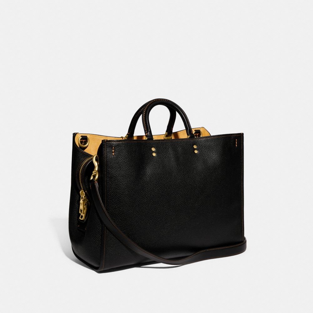 Black Women COACH® Rogue 39 In Regenerative Leather Handbag | NZ HAN843