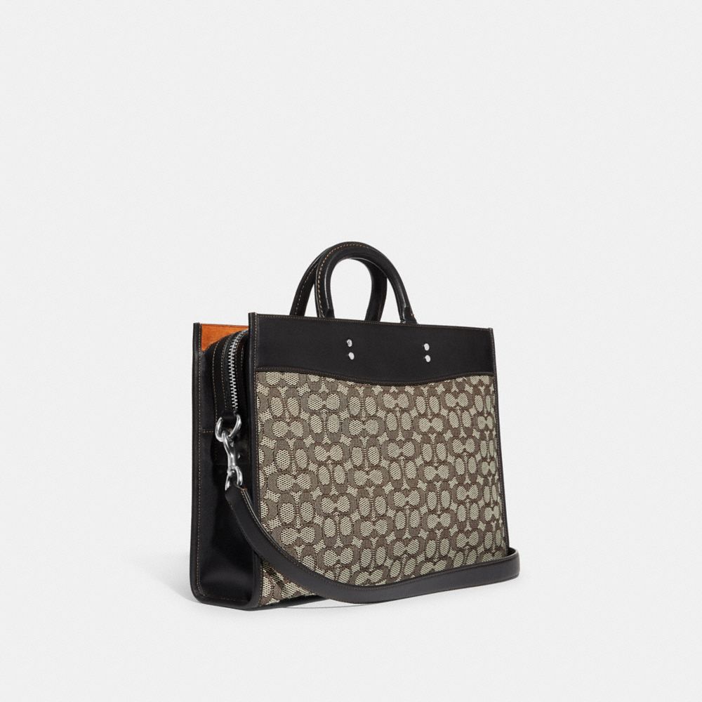 Black Women COACH® Rogue Brief In Signature Textile Jacquard Handbag | NZ JPM844