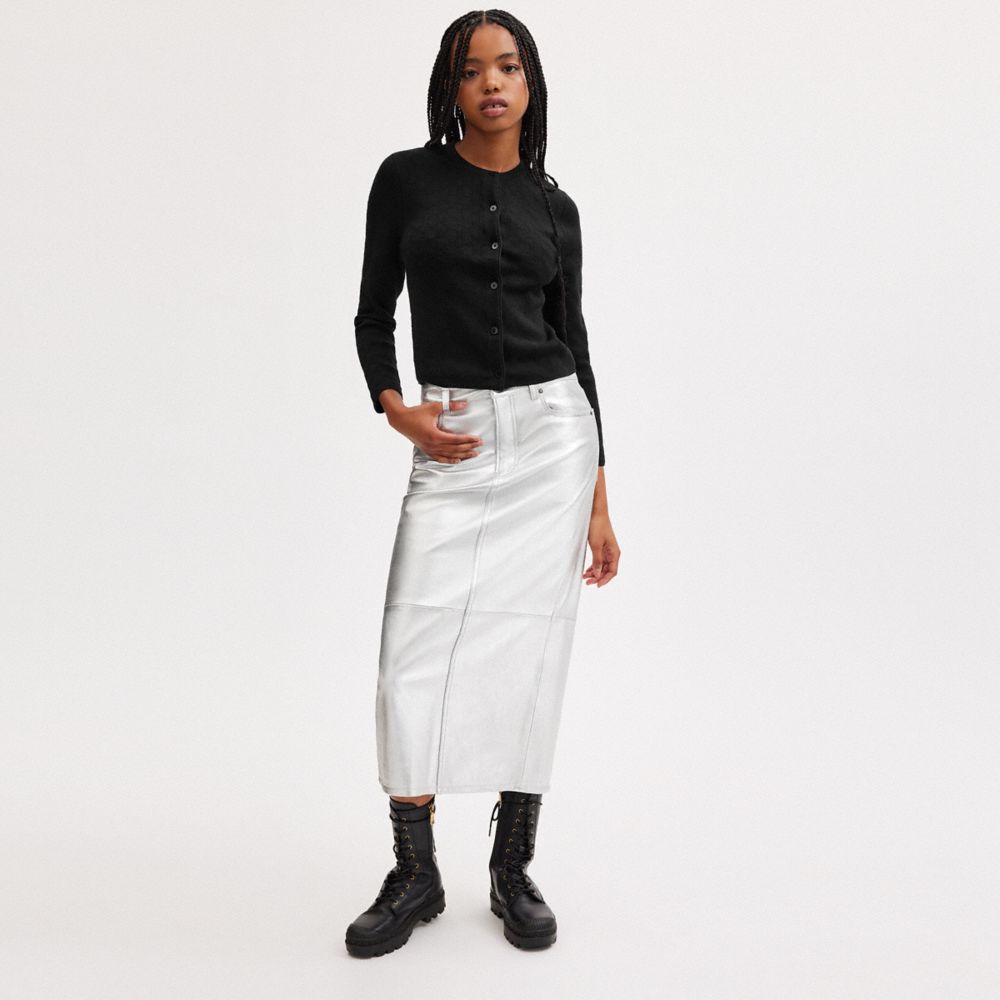 Black Women COACH® Signature Cropped Cardigan Knitwear | NZ KOY446