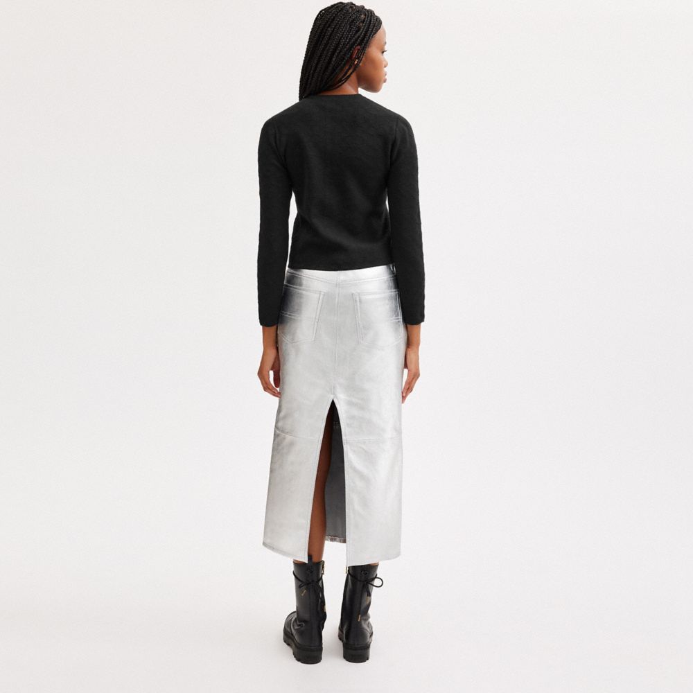 Black Women COACH® Signature Cropped Cardigan Knitwear | NZ KOY446