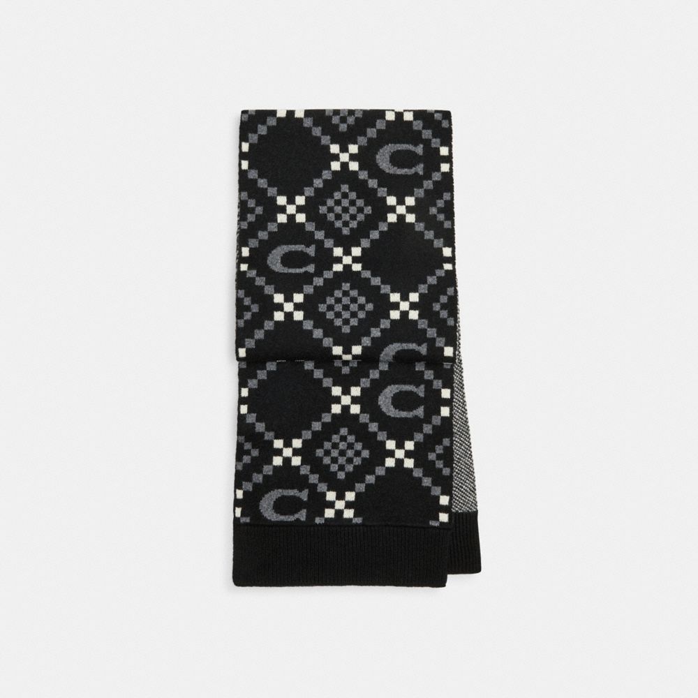 Black Women COACH® Signature Jacquard Muffler Scarf | NZ ILI664