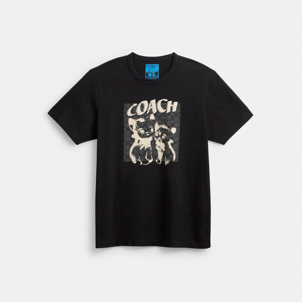 Black Women COACH® The Lil Nas X Drop Signature Cats T Shirts | NZ TCJ511