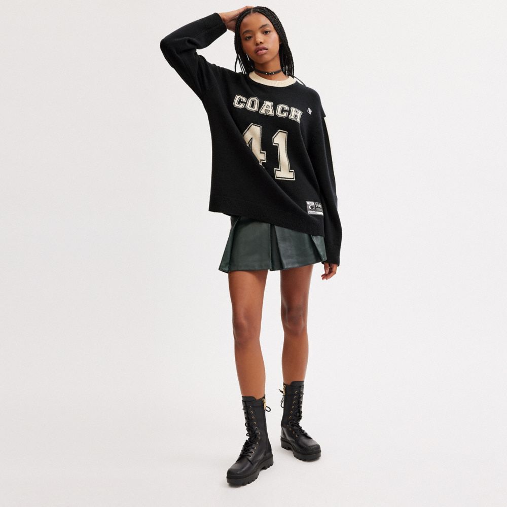 Black Women COACH® Varsity Sweater | NZ CTK485