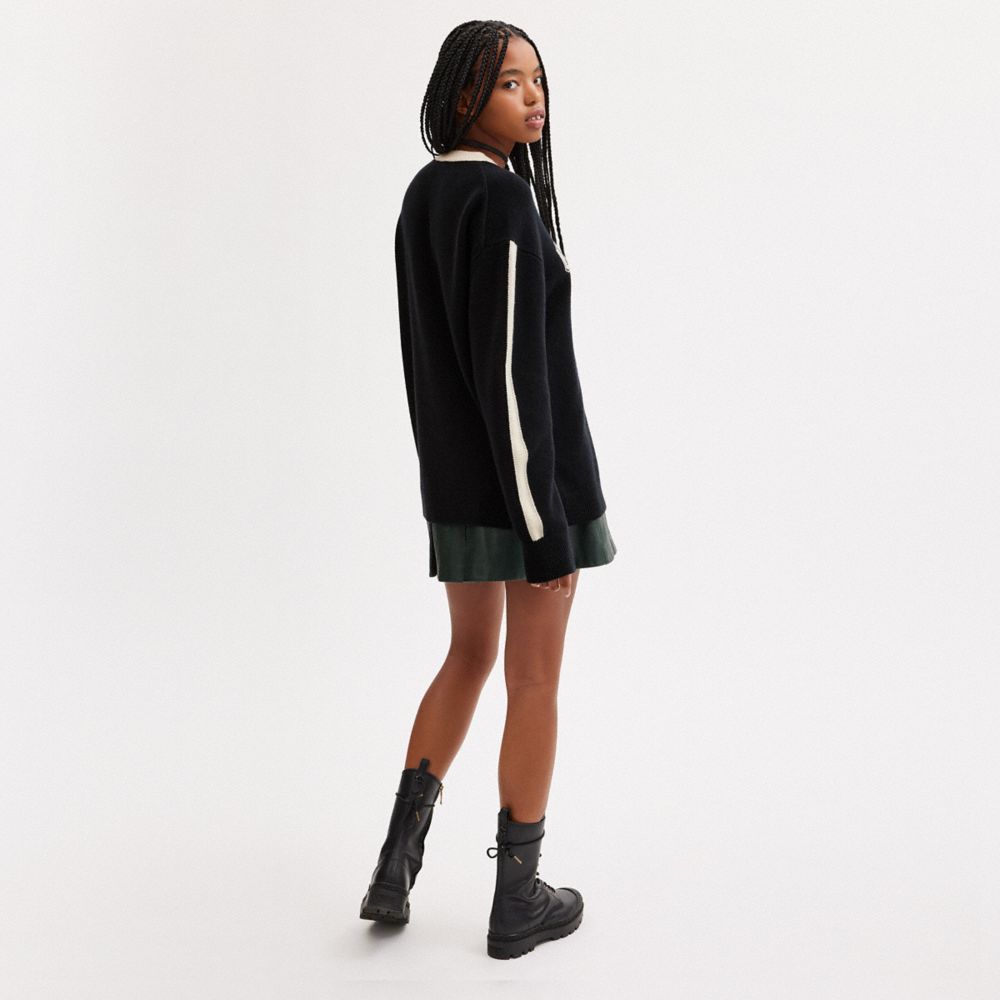 Black Women COACH® Varsity Sweater | NZ CTK485