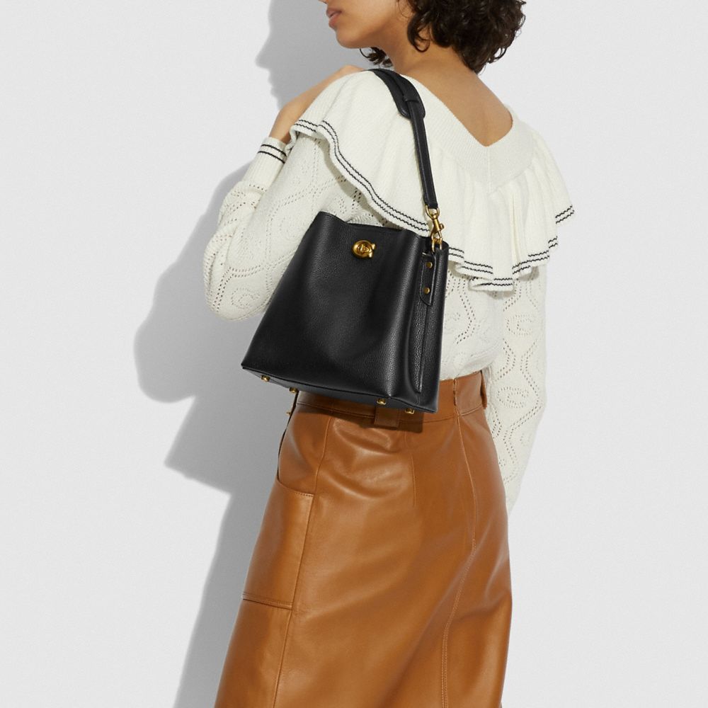 Black Women COACH® Willow Bucket Bags | NZ HAW739