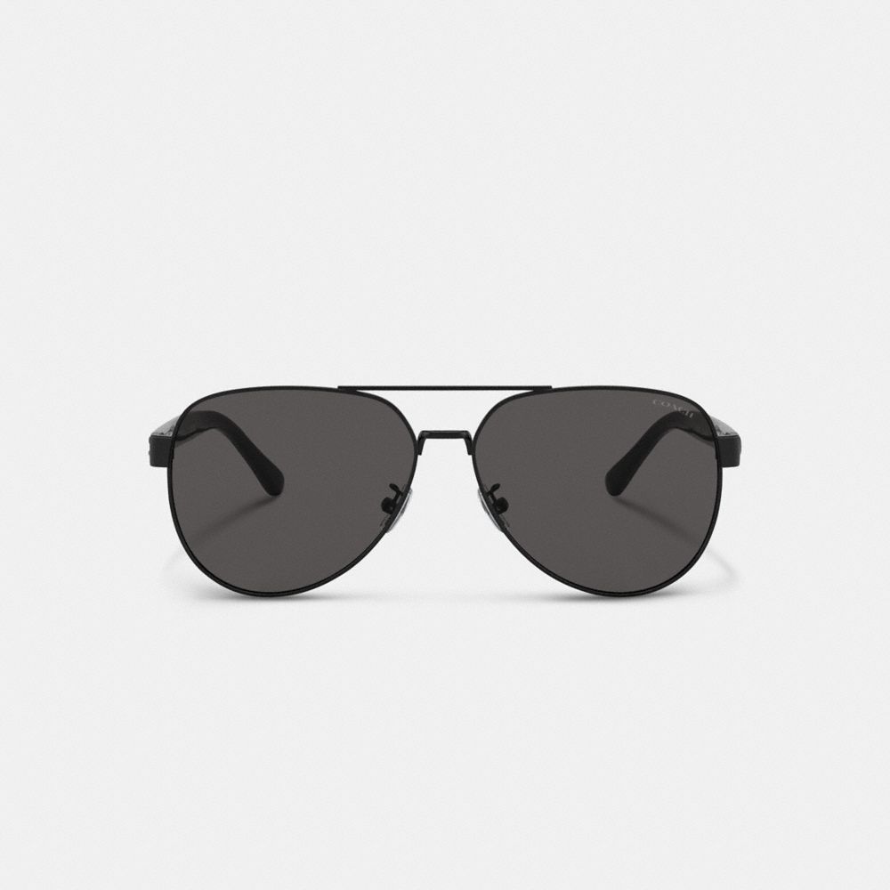 Black Women COACH® Wire Frame Pilot Sunglasses | NZ CTL702