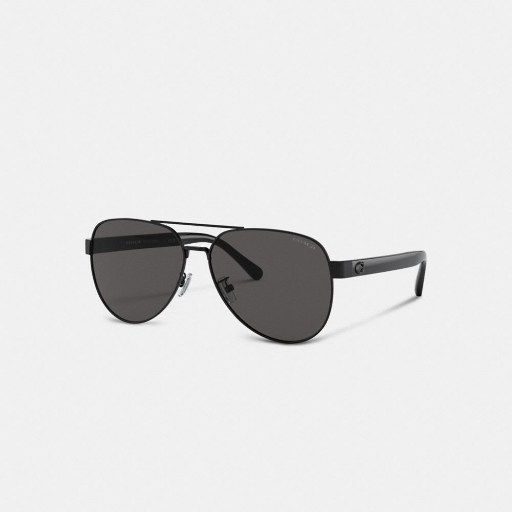 Black Women COACH® Wire Frame Pilot Sunglasses | NZ CTL702