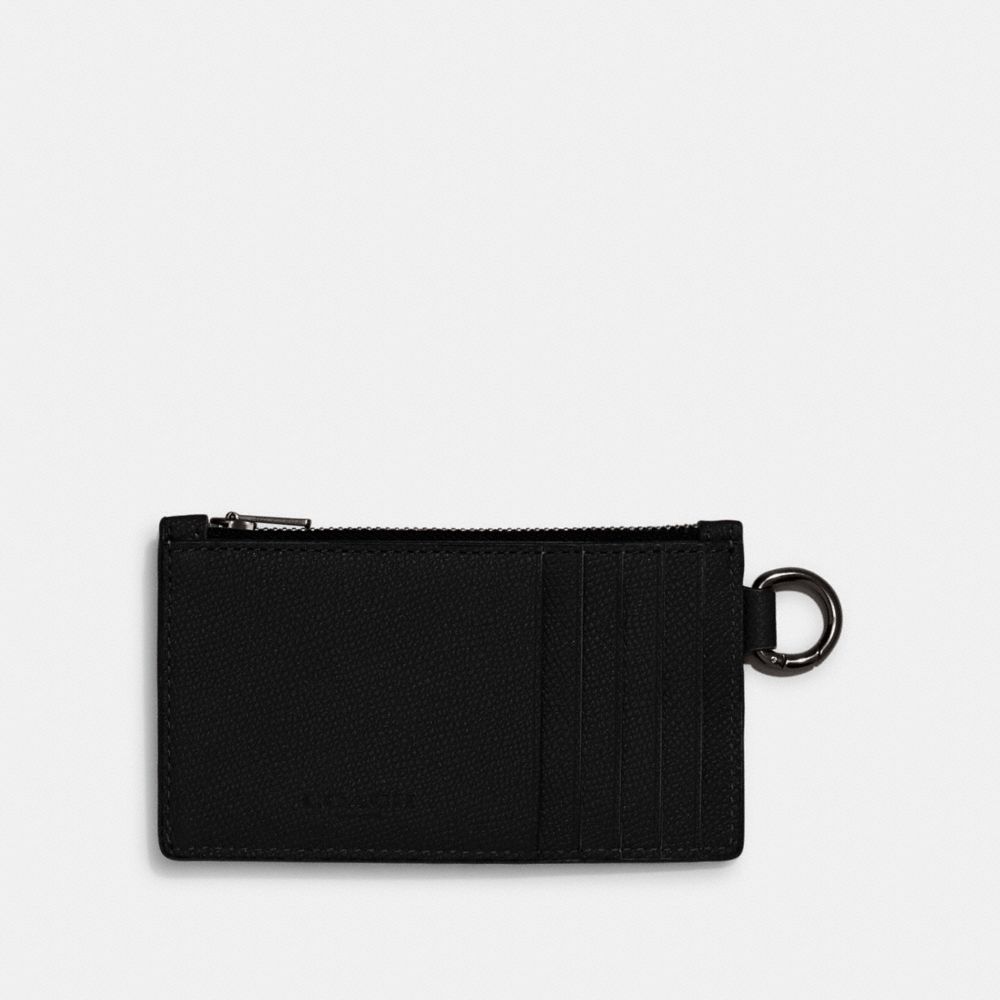 Black Women COACH® Zip Card Case | NZ ZUL756