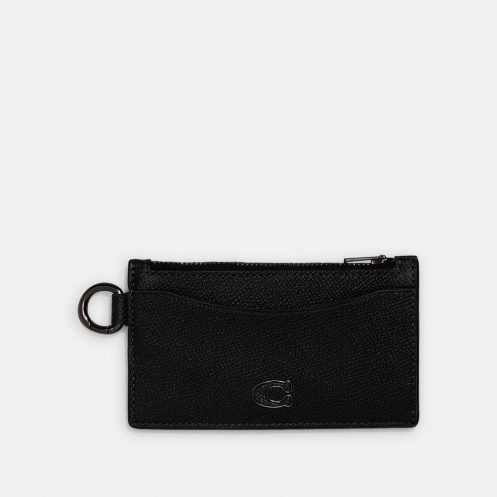 Black Women COACH® Zip Card Case | NZ ZUL756