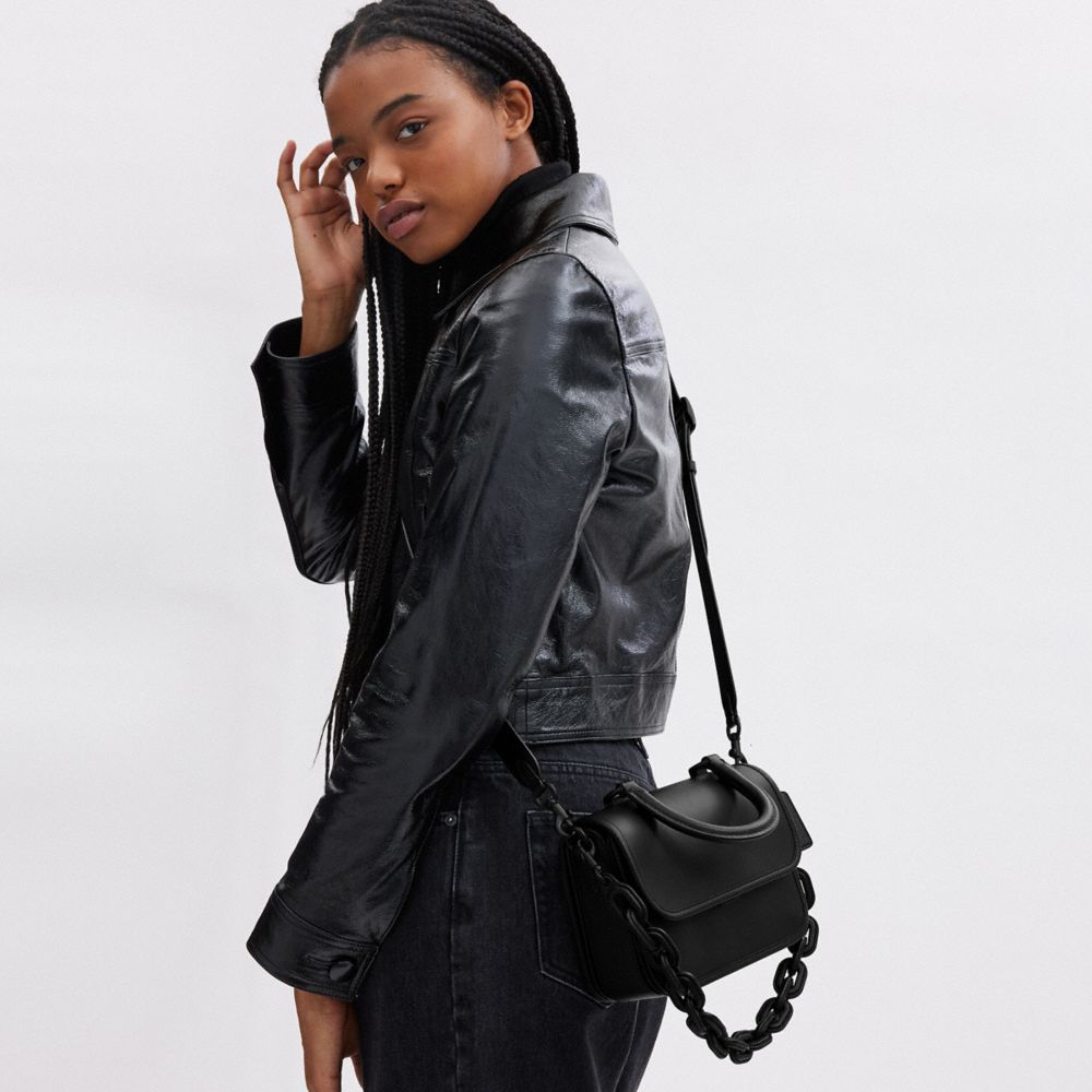 Black / Black Women COACH® Rogue Top Handle Handbag | NZ XYE848