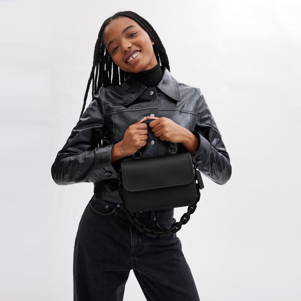 Black / Black Women COACH® Rogue Top Handle Handbag | NZ XYE848