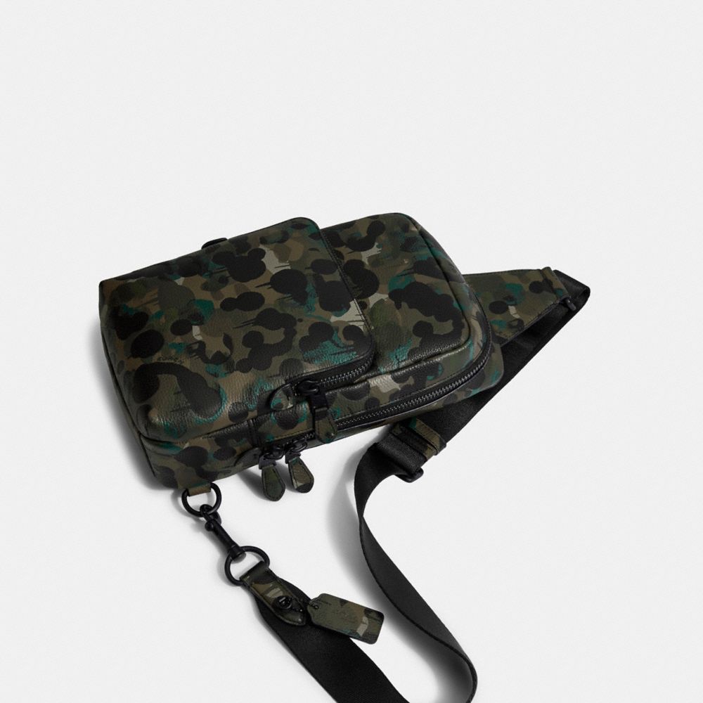 Black / Green / Blue Men COACH® Gotham Pack With Camo Print Backpack | NZ HAK188