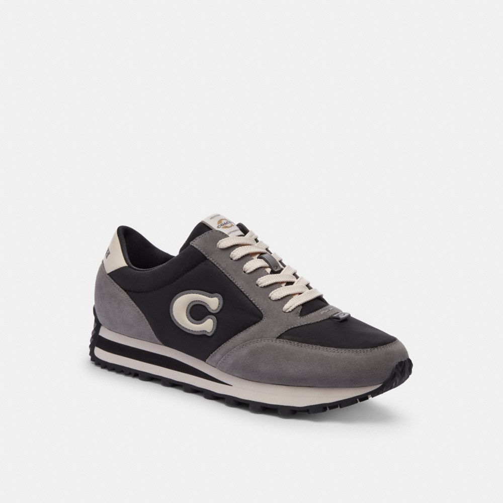 Black / Grey Men COACH® Runner Sneakers | NZ SGB140