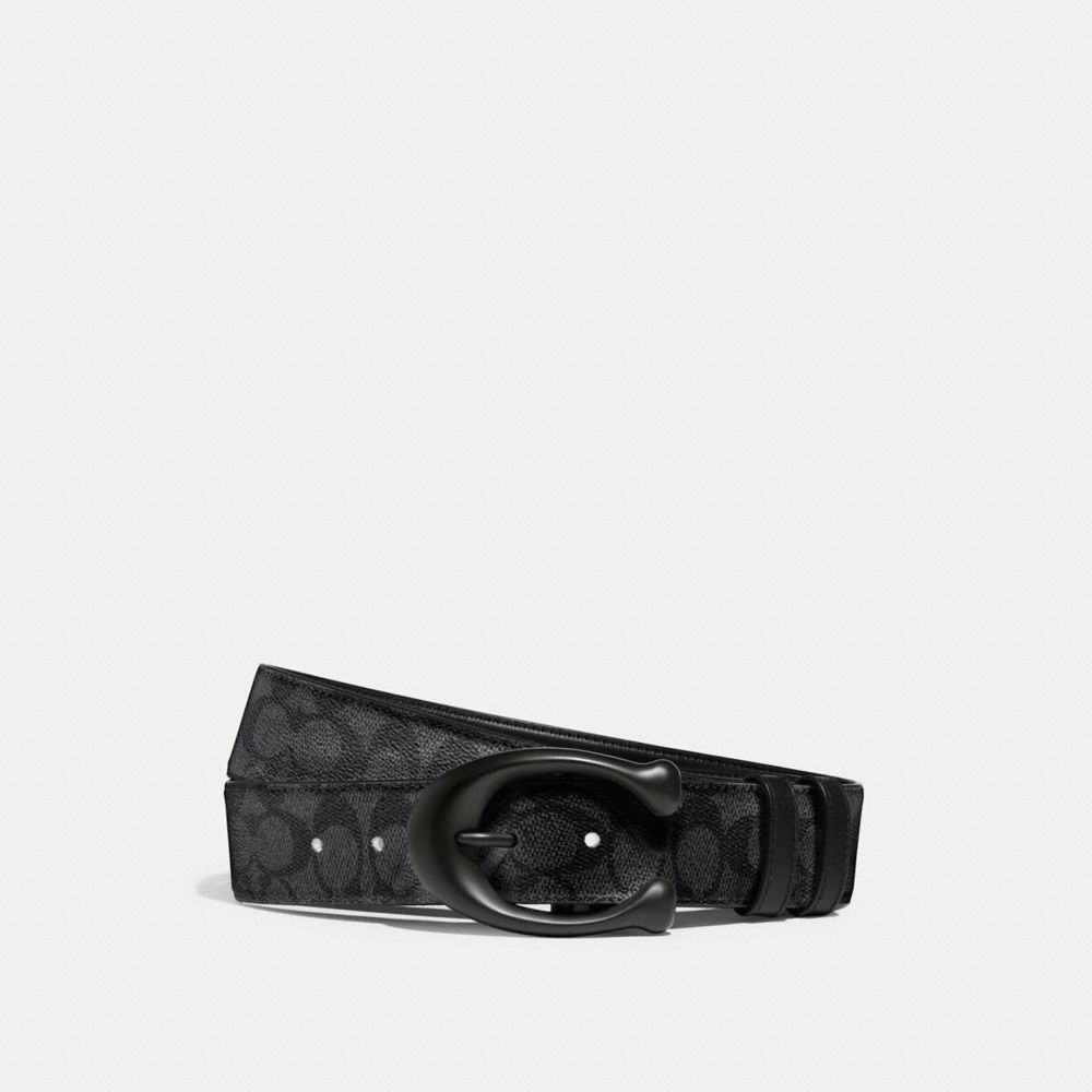 Black / Grey Men COACH® Sculpted C Buckle Cut To Size Reversible, 40 Mm Belt | NZ PJF265