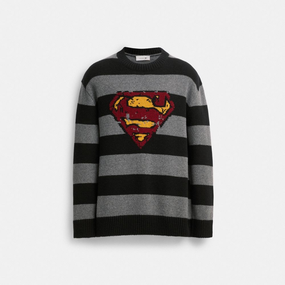 Black / Grey Women COACH® | Dc Superman Oversized Sweater | NZ PJY473