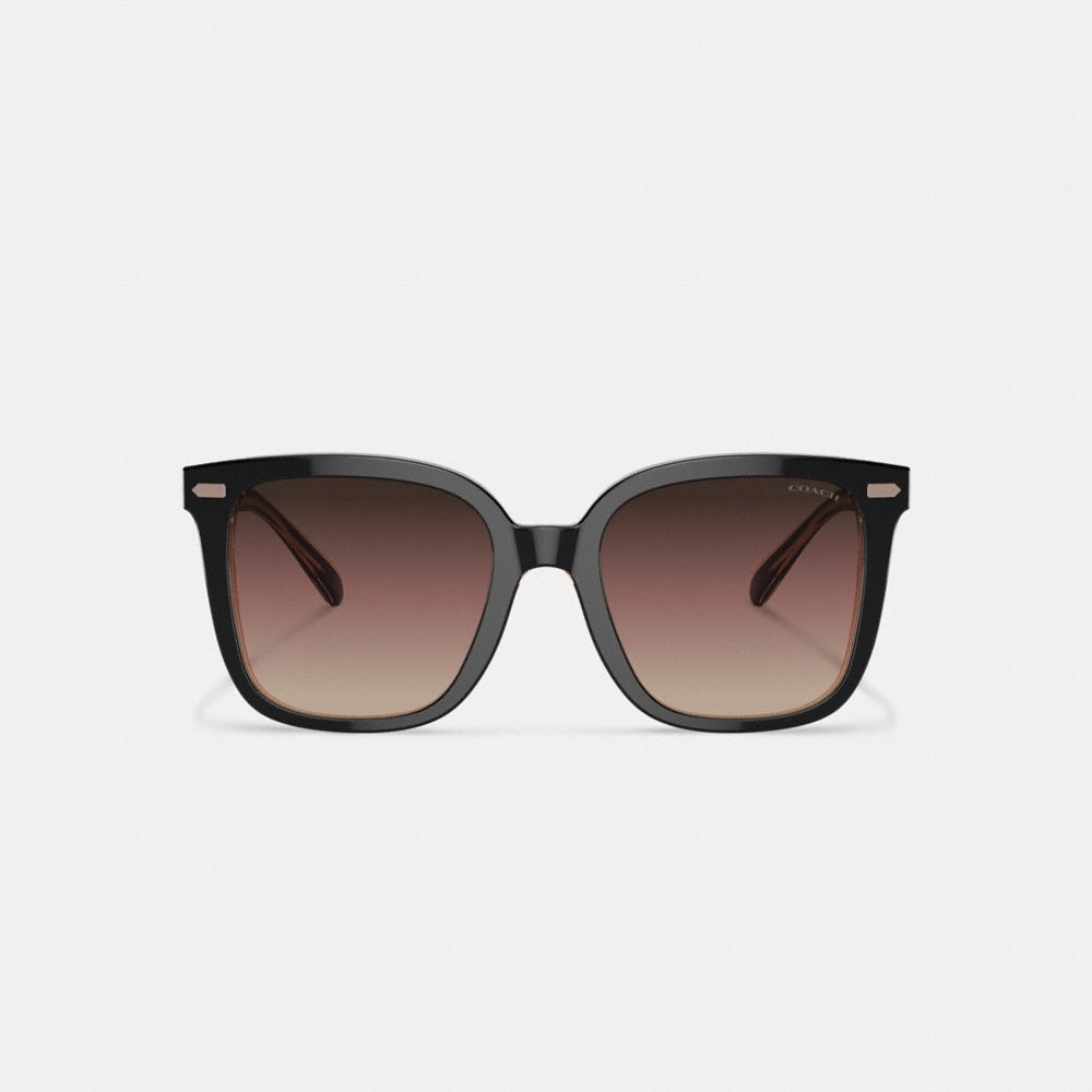 Black / Pink Women COACH® Beveled Signature Oversized Square Sunglasses | NZ RVL675