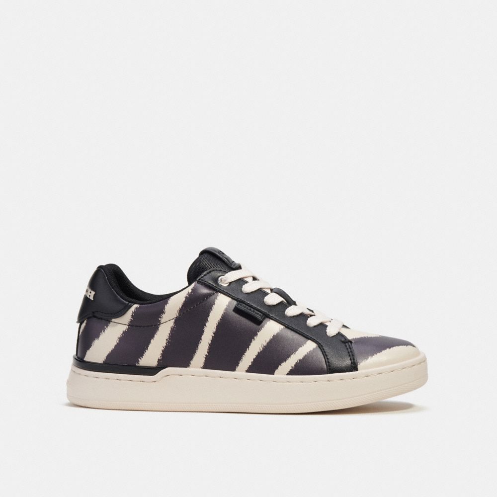 Black / White Women COACH® Lowline Low Top With Print Sneakers | NZ ZUZ379