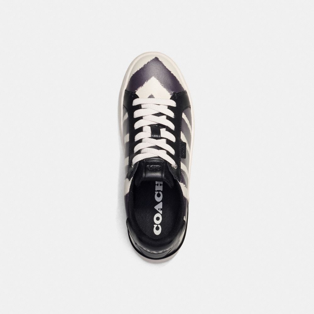 Black / White Women COACH® Lowline Low Top With Print Sneakers | NZ ZUZ379