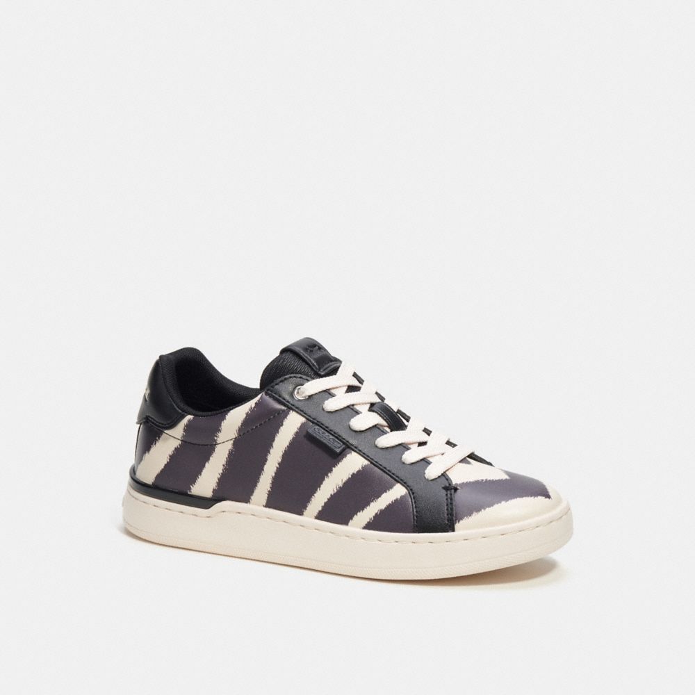 Black / White Women COACH® Lowline Low Top With Print Sneakers | NZ ZUZ379