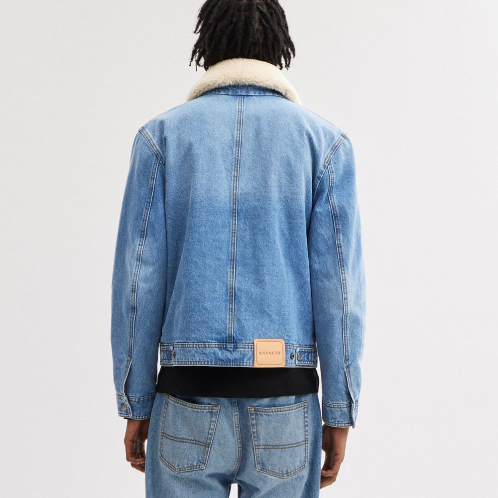 Blue Men COACH® Denim With Shearling Jacket | NZ WNP153