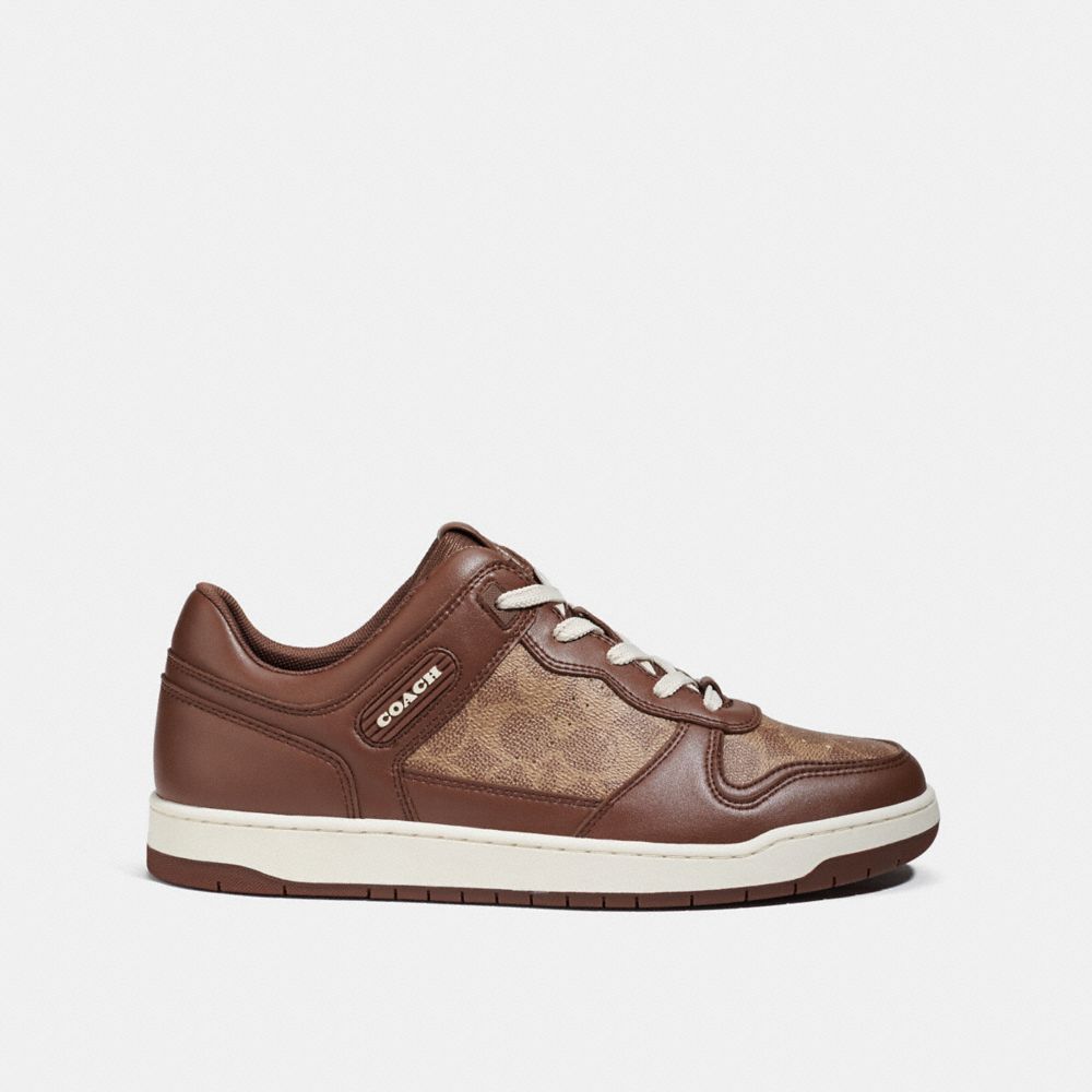 Brown Men COACH® C201 In Signature Canvas Sneakers | NZ NWA127