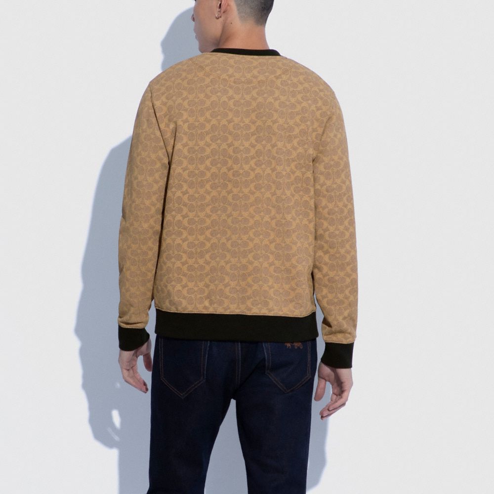 Brown Men COACH® Essential Crewneck In Signature Shirt | NZ XYW172