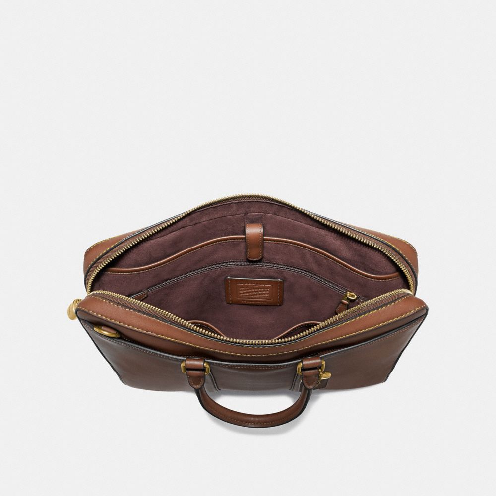 Brown Men COACH® Metropolitan Slim Briefcase | NZ UZM197