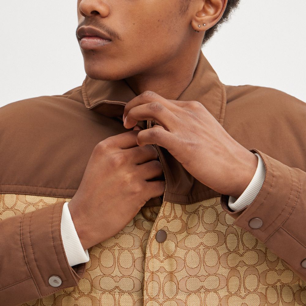 Brown Men COACH® Quilted Coaches Jacket | NZ YXF157