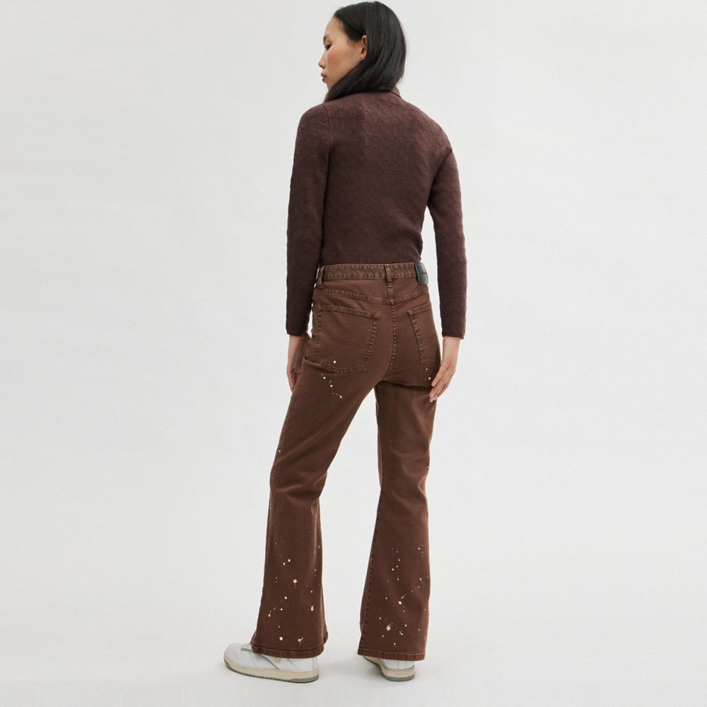 Brown Women COACH® Canvas Boot Cut Jeans Pants | NZ FDP450