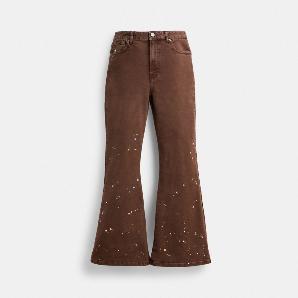 Brown Women COACH® Canvas Boot Cut Jeans Pants | NZ FDP450