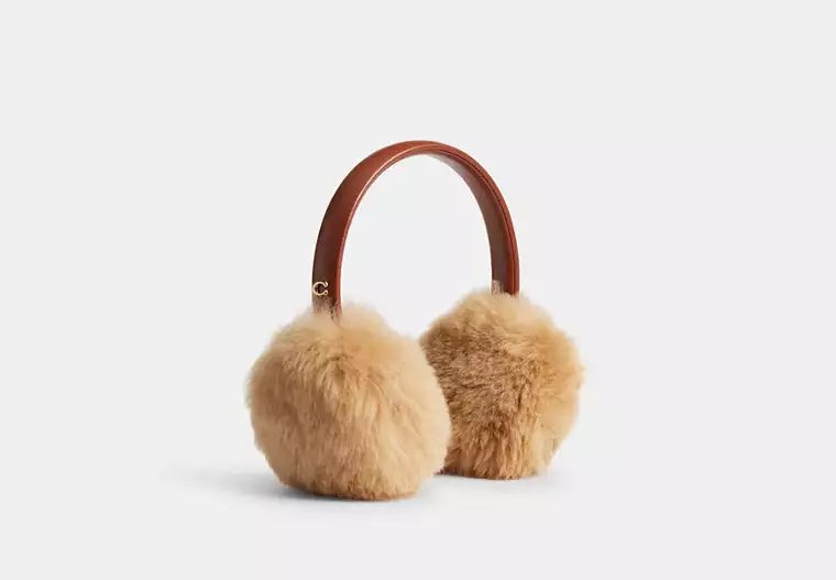 Brown Women COACH® Shearling Earmuffs Hat | NZ CTS641