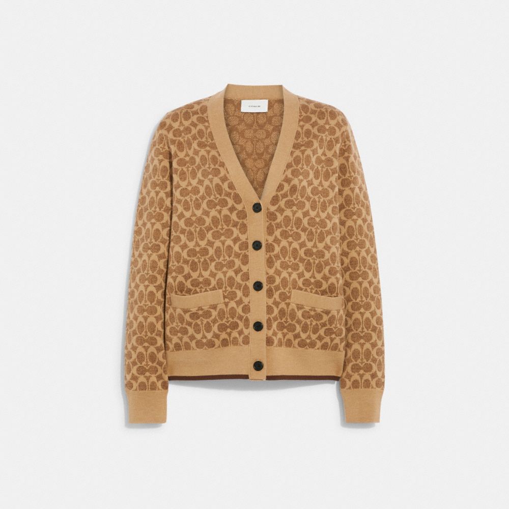 Brown Women COACH® Signature Cardigan Shirt | NZ TCL459