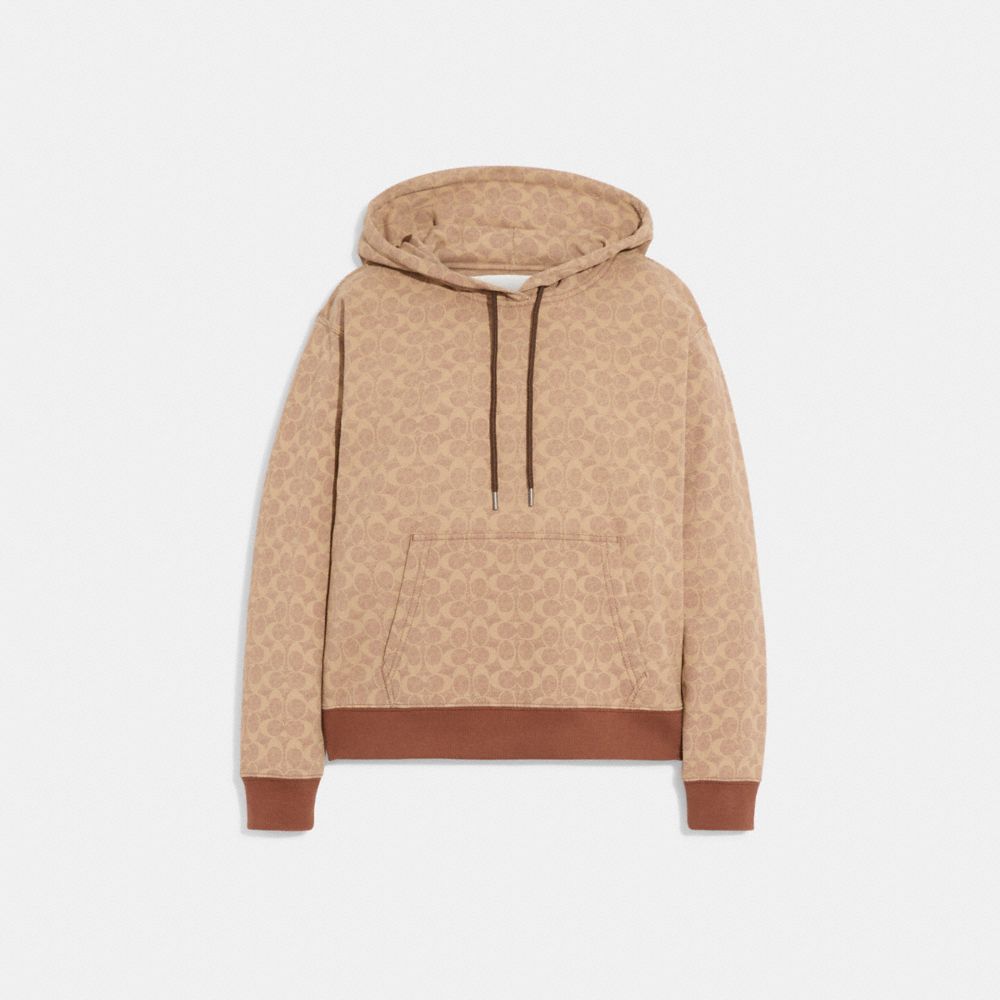 Brown Women COACH® Signature Shrunken Hoodie | NZ OKU420