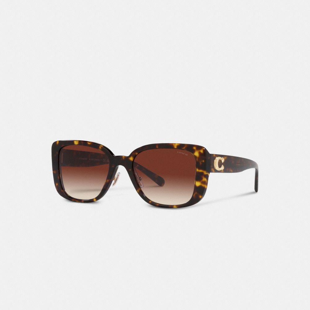 Brown / Black Women COACH® Tabby Oversized Square Sunglasses | NZ VRK701