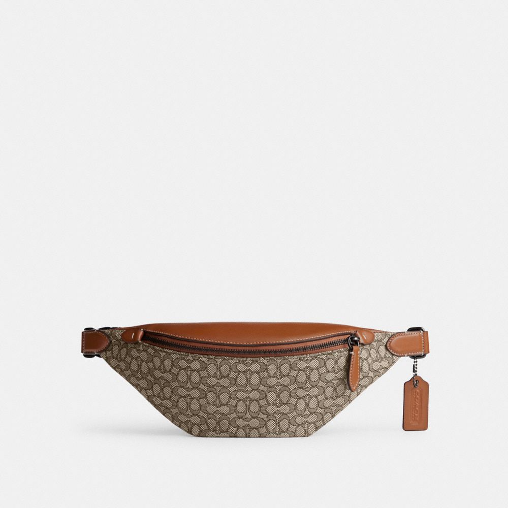 Brown / Grey Women COACH® Charter 7 In Micro Signature Jacquard Belt Bags | NZ YXL729