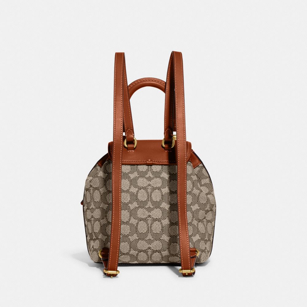 Brown / Grey Women COACH® Riya 21 In Signature Textile Jacquard Backpack | NZ WNS722