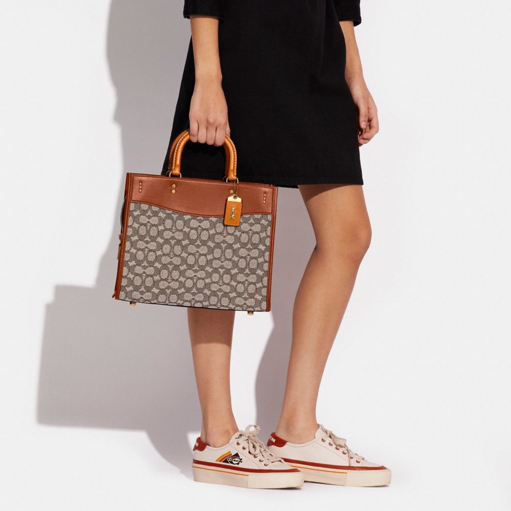 Brown / Grey Women COACH® Rogue In Signature Textile Jacquard Handbag | NZ LIQ846