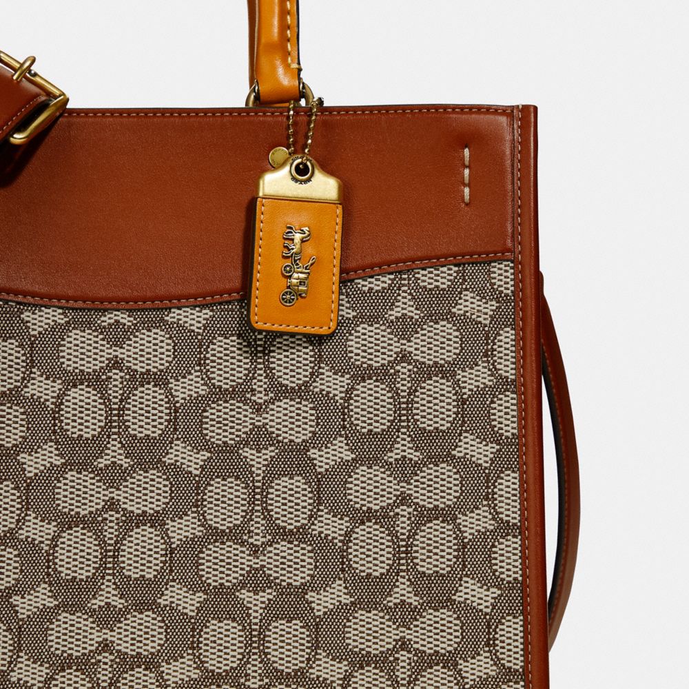 Brown / Grey Women COACH® Rogue In Signature Textile Jacquard Handbag | NZ LIQ846