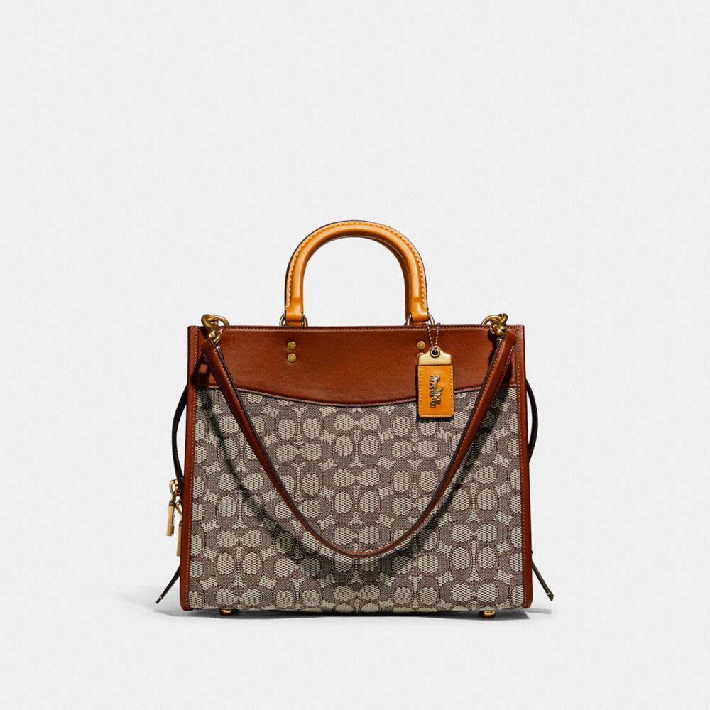 Brown / Grey Women COACH® Rogue In Signature Textile Jacquard Handbag | NZ LIQ846