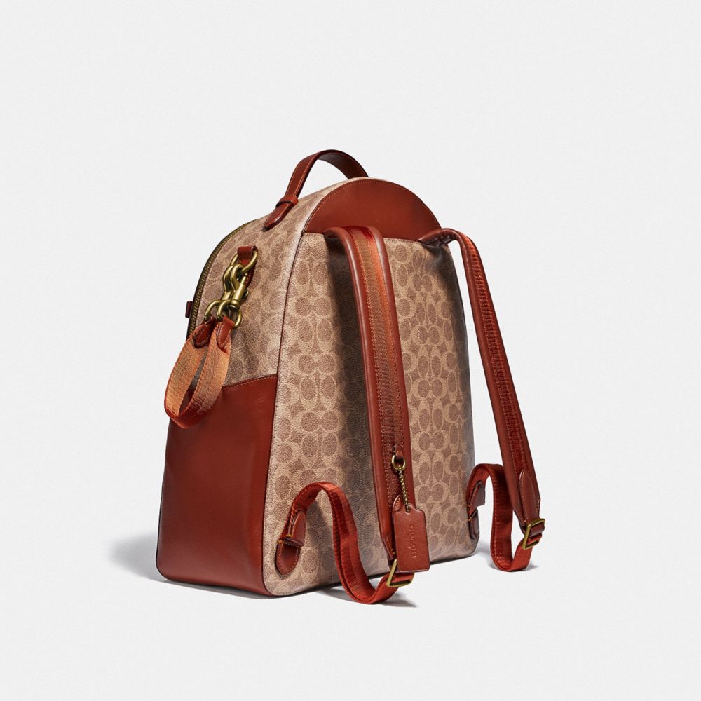 Brown / Red Women COACH® Baby In Signature Canvas Backpack | NZ KOV706