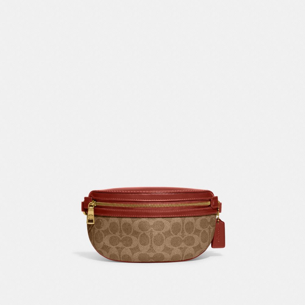 Brown / Red Women COACH® Bethany In Signature Canvas Belt Bags | NZ RVJ727