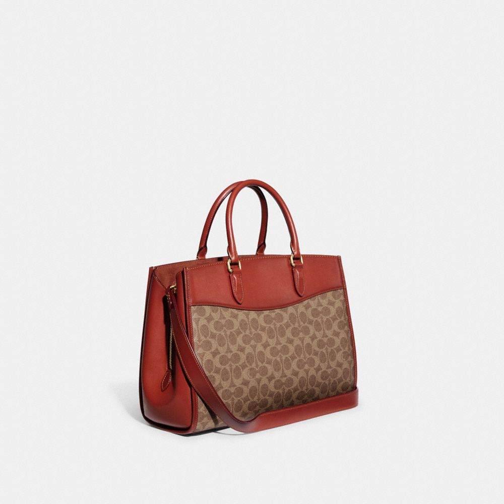 Brown / Red Women COACH® Brooke Carryall In Signature Canvas Handbag | NZ YXR822