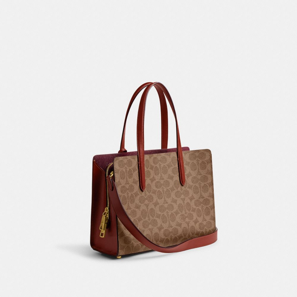 Brown / Red Women COACH® Carter Carryall 28 In Signature Canvas Handbag | NZ EBS830