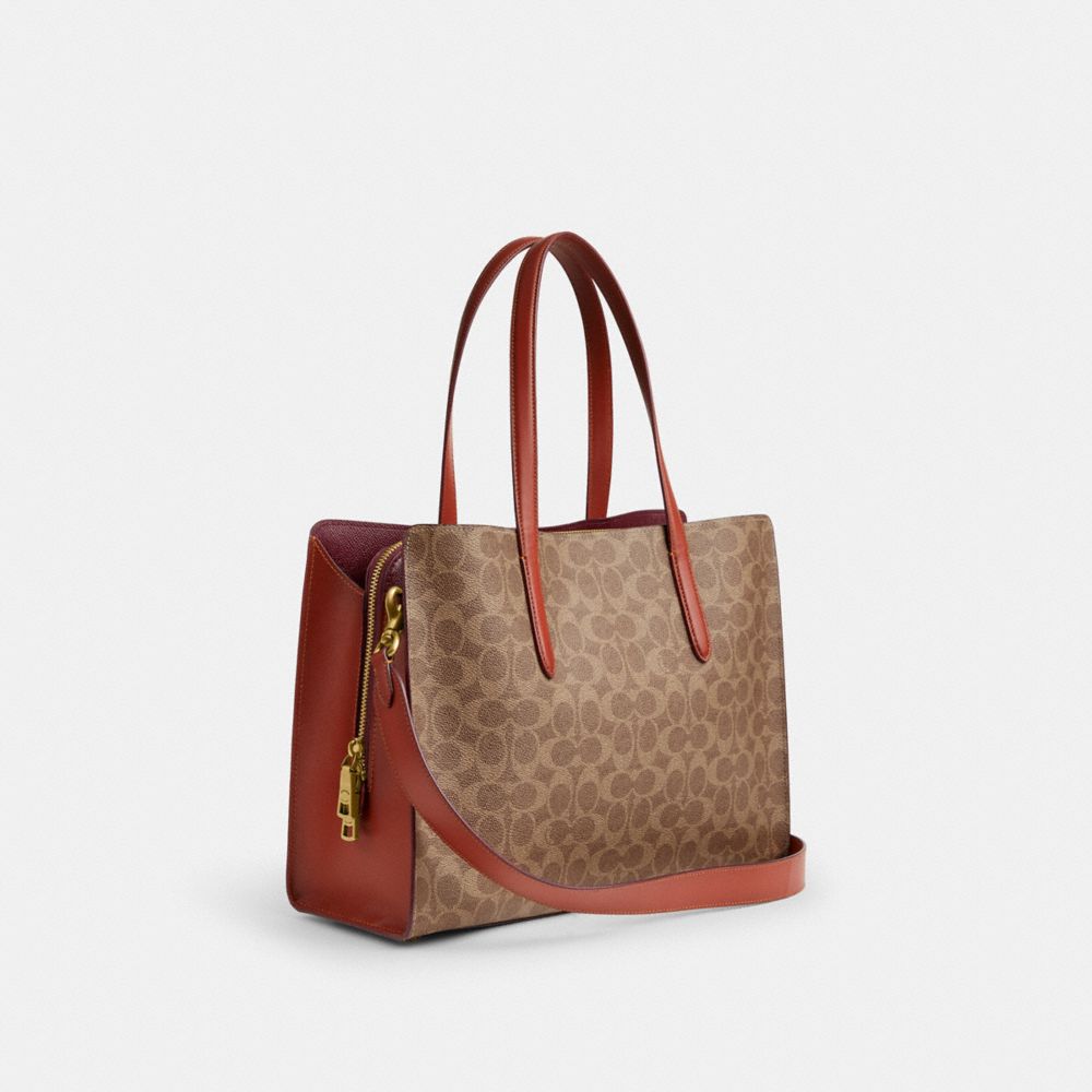 Brown / Red Women COACH® Carter Carryall In Signature Canvas Handbag | NZ RVD831