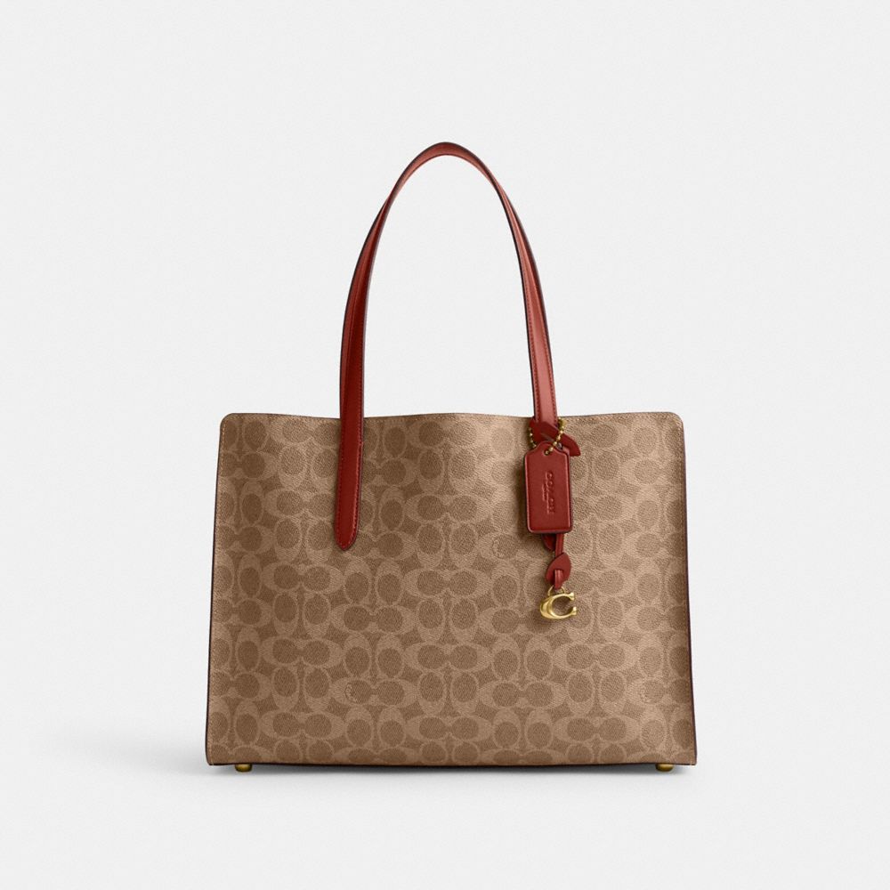 Brown / Red Women COACH® Carter Carryall In Signature Canvas Handbag | NZ RVD831