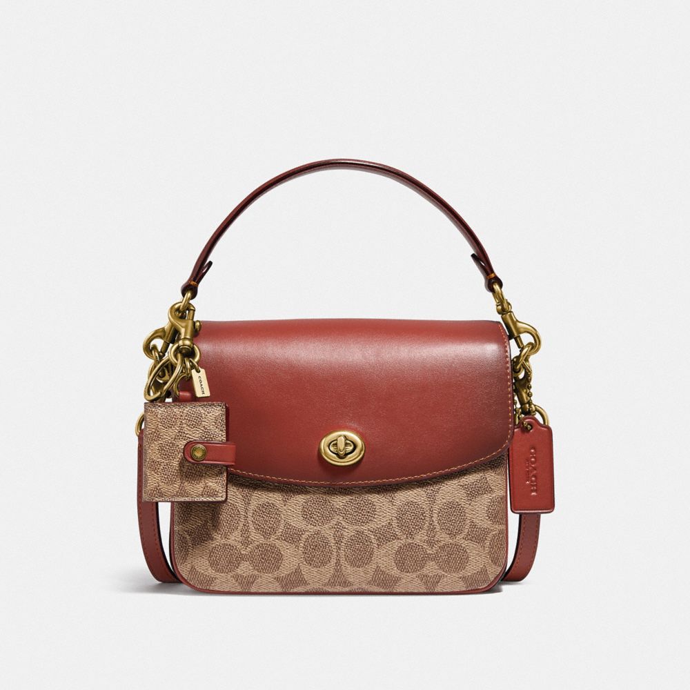 Brown / Red Women COACH® Cassie 19 In Signature Canvas Crossbody Bag | NZ RVI772