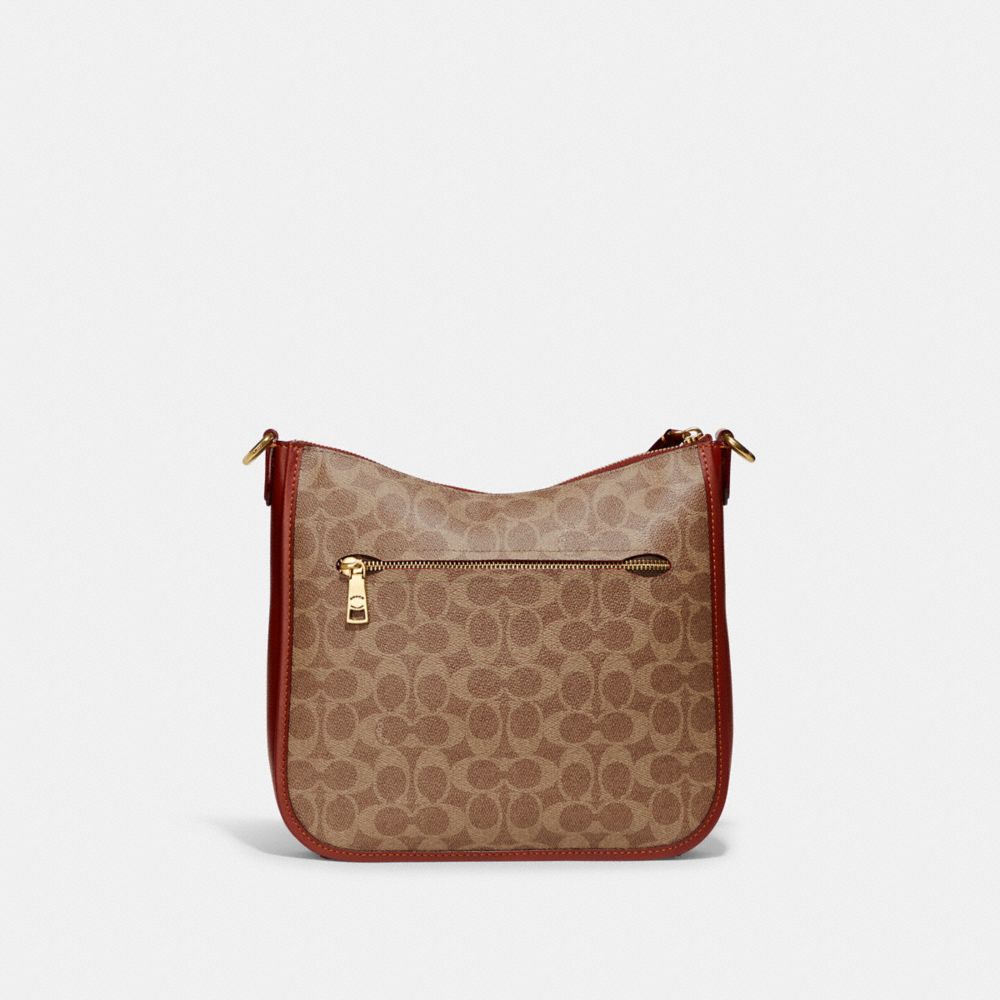 Brown / Red Women COACH® Chaise In Signature Canvas Crossbody Bag | NZ QMS776