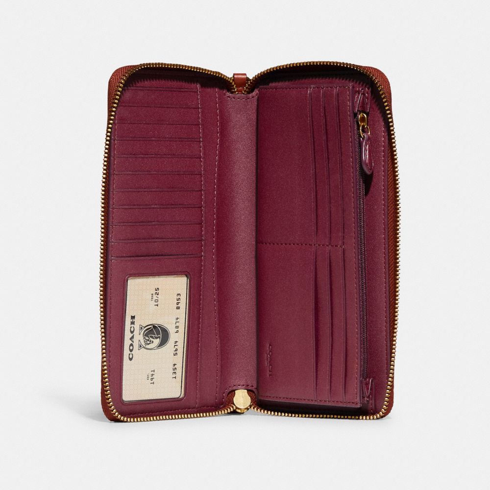 Brown / Red Women COACH® Continental In Signature Canvas Wallet | NZ FDJ970