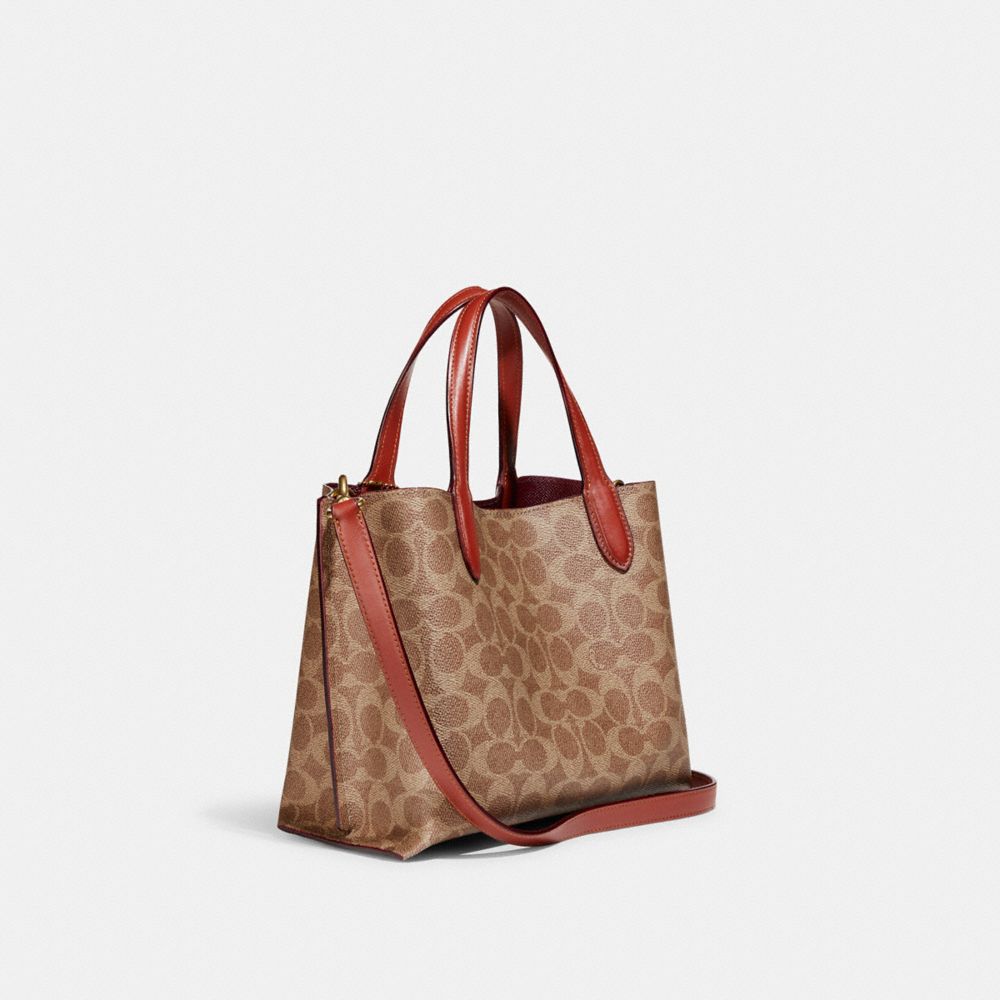 Brown / Red Women COACH® Willow 24 In Signature Canvas Tote Bag | NZ XYM952